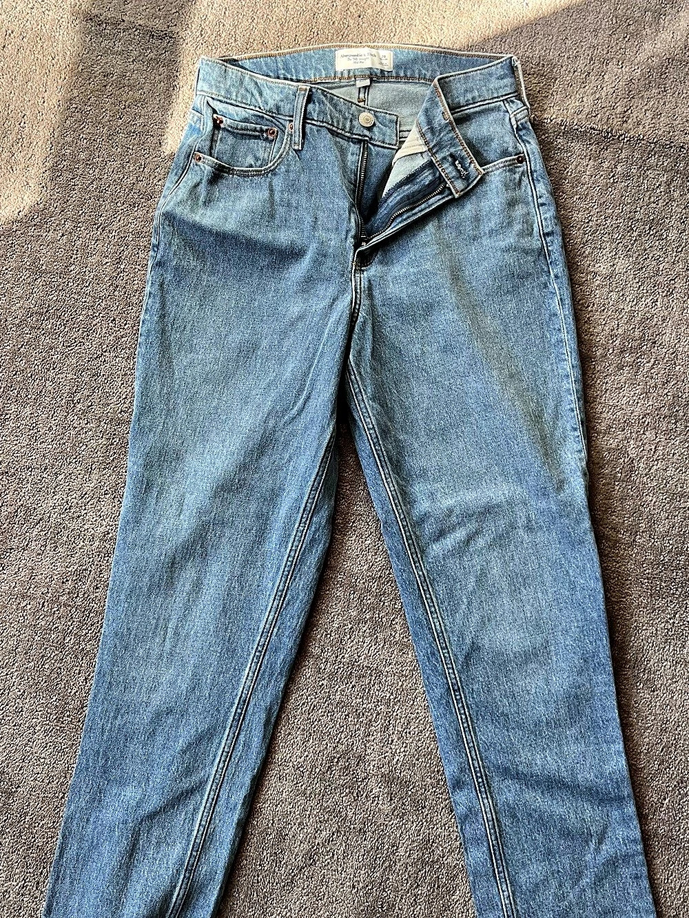 Abercrombie & Fitch High Rise Super Skinny Jeans Skinny Jeans in Blue Waist 28